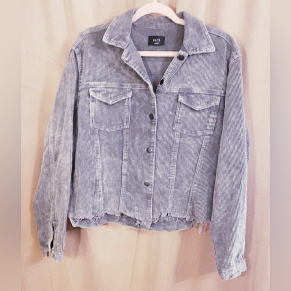VICI COLLECTION PADDINGTON DISTRESSED COTTON CORDUROY JACKET - Picture 10 of 12